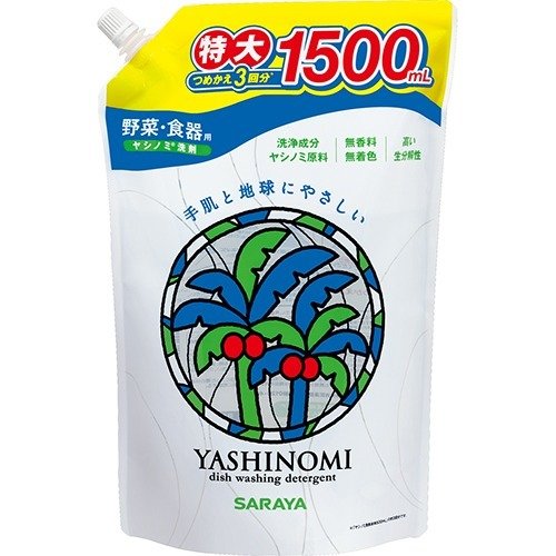 Saraya "Yashinomi" kitchen detergent for vegetables and tableware refill 1500ml