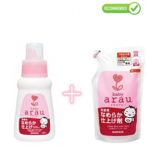 Arau Baby detergent rinse 480ml + refill 440ml