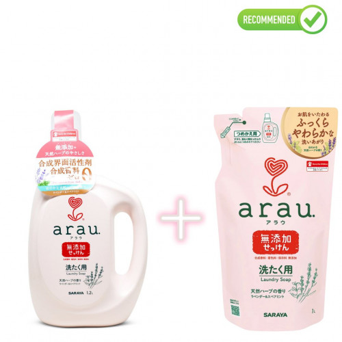Arau Baby liquid for washing baby clothes with lavender and mint extracts 1200ml + refill 1000ml