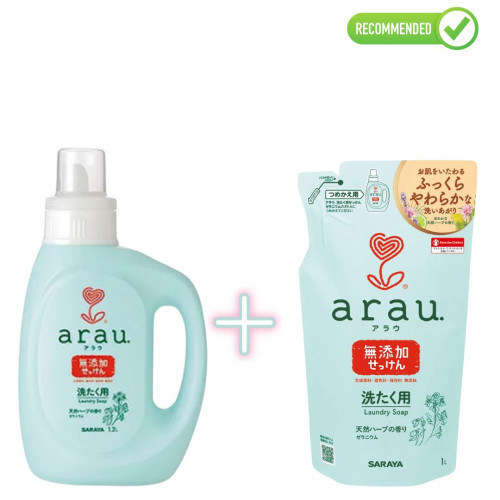 Arau Baby Washing liquid for children's clothes with geranium scent 1200ml + refill 1000ml