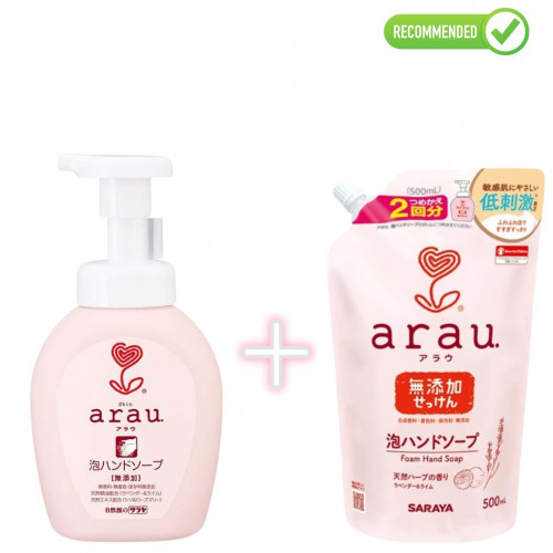 Arau foam hand soap 300ml + refill 500ml