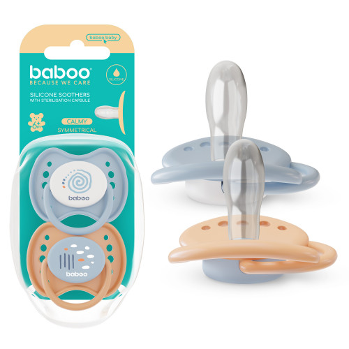 Baboo Symmetrical silicone pacifier 0+ months 2pcs