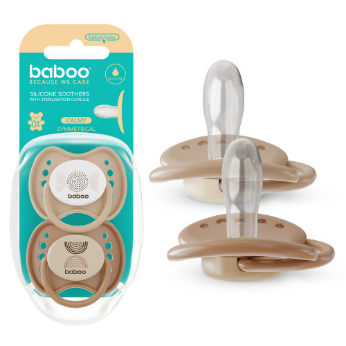 Baboo Symmetrical silicone pacifier 0+ months 2pcs