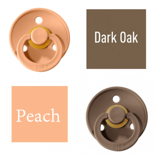 Bibs Dark Oak/Peach Pacifier made of 100% natural rubber - cherry shape 0-6 months (2 pcs.)