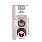 BIBS Studio Colour Natural rubber pacifier 0-6 months 2pcs