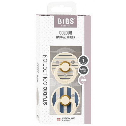 BIBS Studio Colour  Natural rubber pacifier 0-6 months 2pcs 