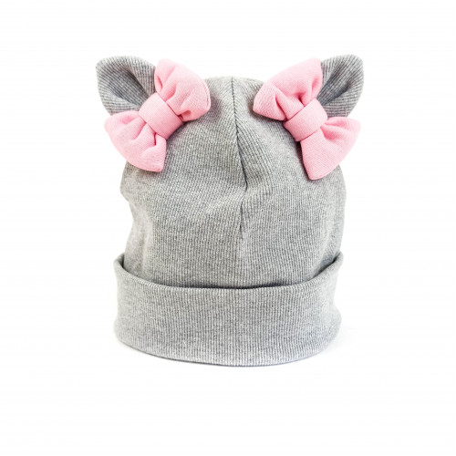 Children's cotton hat with bows