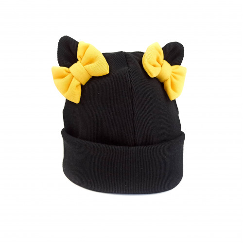 Children's cotton hat with bows