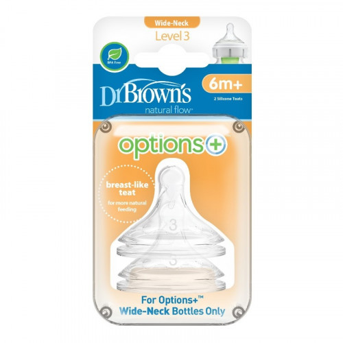 Dr.Browns WN3201 Silicone nipple for bottles 6m+