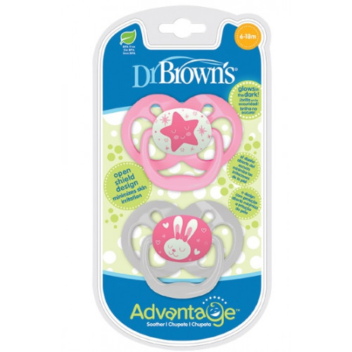 Dr.Browns PA22003 Glow in the dark silicone pacifier 6-12m.