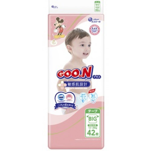 Diapers Goo.N for sensitive skin XL 12-20kg 42pcs