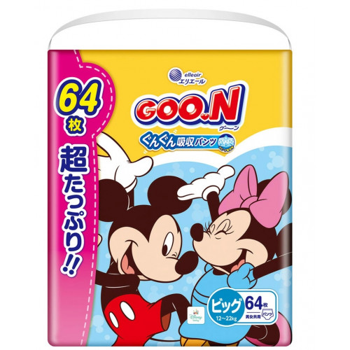 Goo.N Plus Disney Подгузники-трусики PBL 12-22кг 64шт Goo.N Plus Disney Подгузники-трусики PBL 12-22кг 64шт