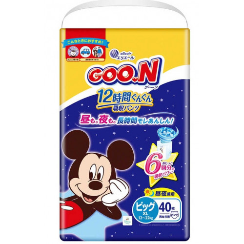 Goo.N Plus Disney Night diapers-panties PXL 12-22kg 40pcs
