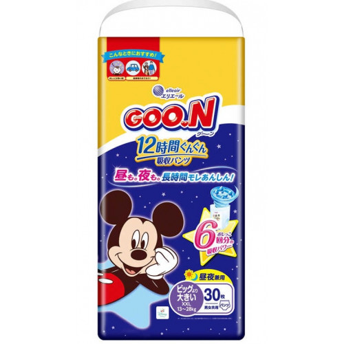Goo.N Plus Disney Ночные подгузники-трусики BIG 13-28кг 30шт Goo.N Plus Disney Ночные подгузники-трусики BIG 13-28кг 30шт
