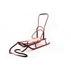 Grube Children's sled with back and with push handle (red color)
