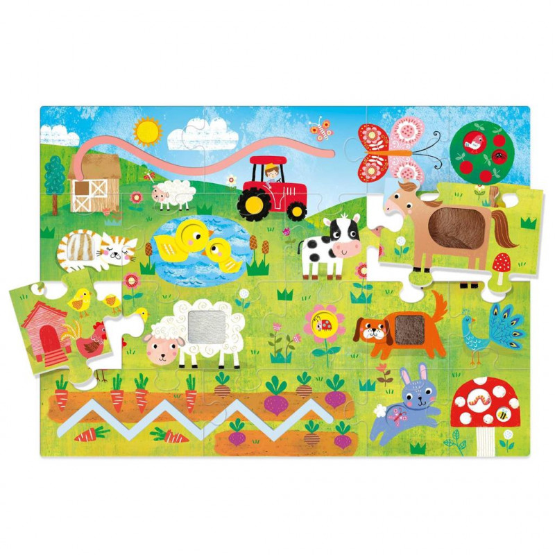 HEADU Puzzle Tattile Savana 4 Pezzi – Gioco Educativo Montessori Per Bambini 2-4 Anni IT58875