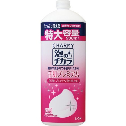 Lion Charmy dishwashing foam with a rosehip scent refill 930ml