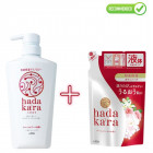 Lion Hadakara Moisturizing liquid body soap with a floral scent 500ml + refill 360ml