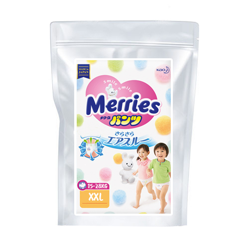 Diapers-panties Merries XXL 15-28kg sample 3pcs