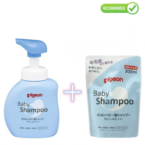 Pigeon baby foam shampoo 350ml + refill 300ml