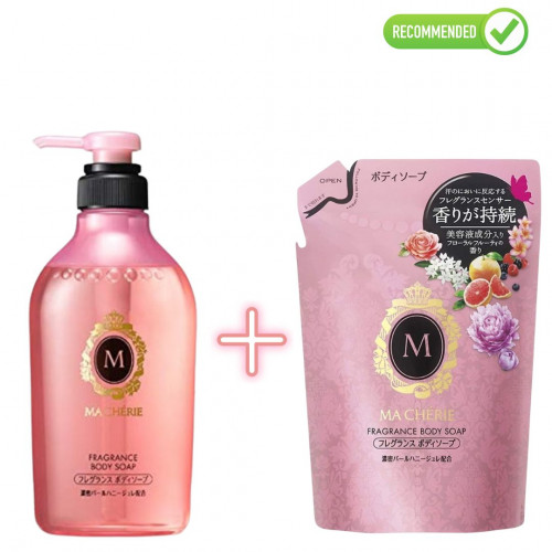 Shiseido MA CHERIE Shower gel with fruity-floral fragrance 450ml + refill 350ml