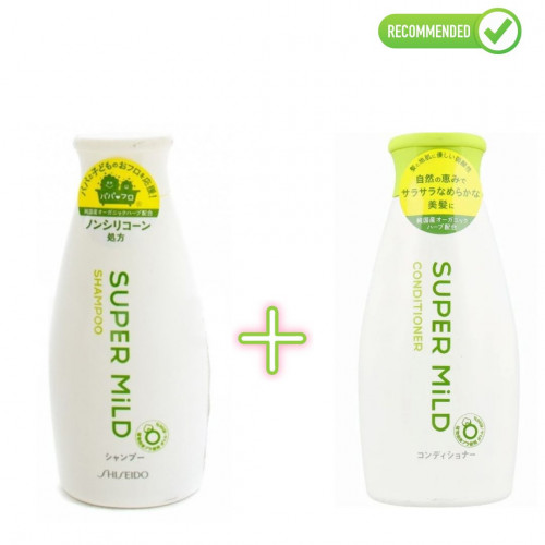 Shiseido Super Mild Shampoo and conditioner for hair with herbal fragrance 220ml