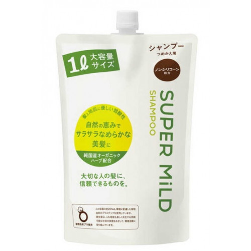 Shiseido Super Mild Шампунь для волос с ароматом трав наполнитель 1000мл