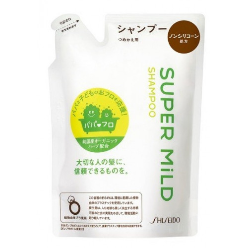 Shiseido Super Mild Шампунь для волос с ароматом трав наполнитель 400мл