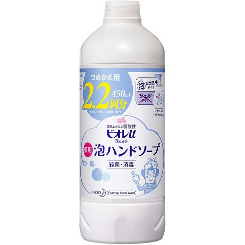 Biore U liquid hand soap with antibacterial effect with a light citrus scent refill 450ml