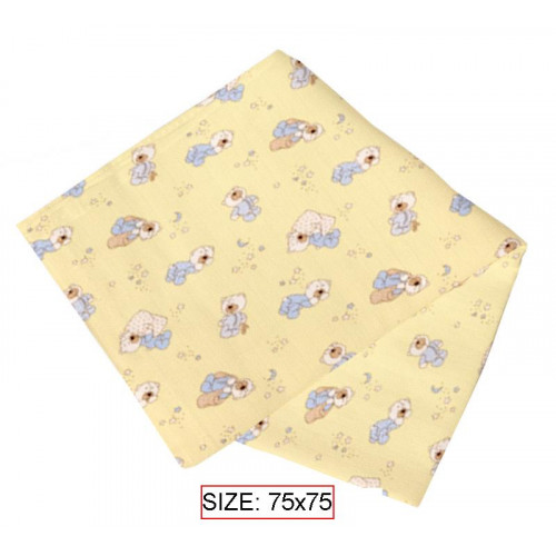Cotton nappy for babies BEARS 75x75 cm