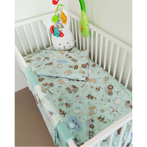 Baby bedding set 3-piece, HAPPY FARM  100x135/120x60/40x60cm