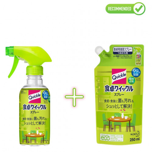 KAO Quick Le universal spray-foam with green tea scent 300ml + refill 250ml