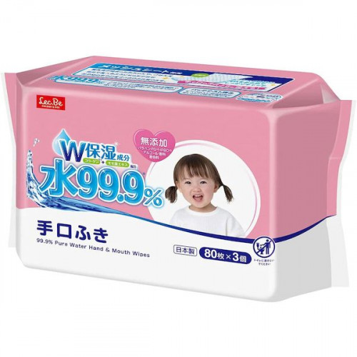 Baby wet hand and face wipes Lec.Be 99% 240pcs (80x3)