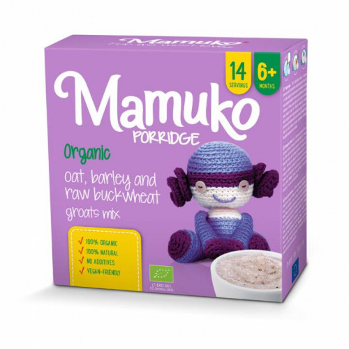 MAMUKO Organic oat, raw buckwheat and barley porridge 240g