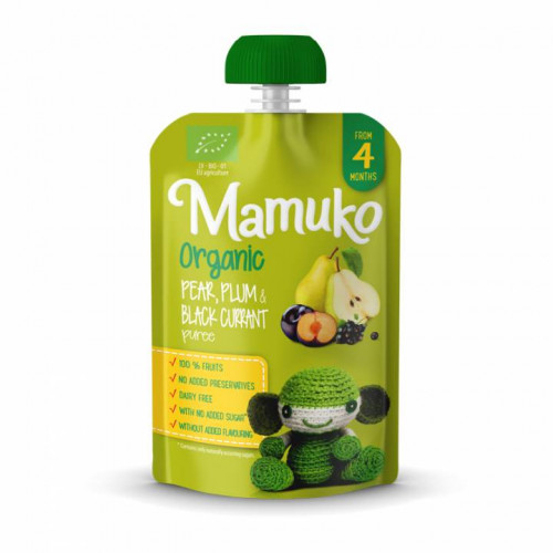 MAMUKO Organic pear, plum and black currant puree 100g