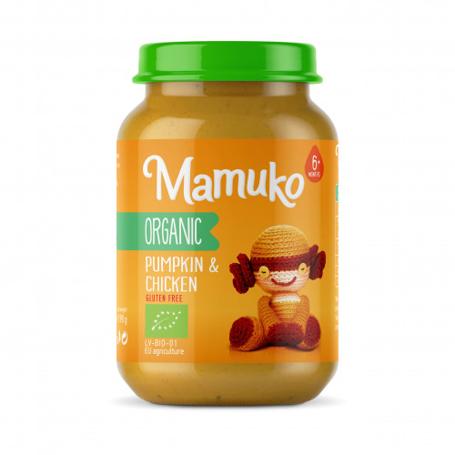 MAMUKO Organic puree with pumpkin and chicken 190g