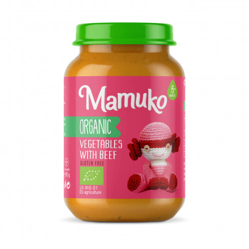 MAMUKO Органическое пюре с овощами и говядиной 190г