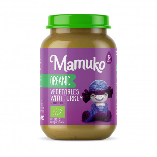 MAMUKO Organic puree with vegetables and turkey 190g