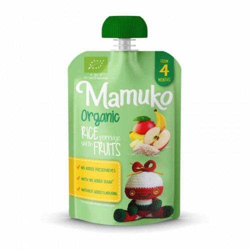 MAMUKO Органический рис с фруктовым пюре 100г 