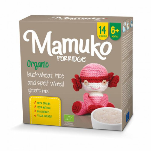 MAMUKO Organic spelt, buckwheat and rice porridge 240g