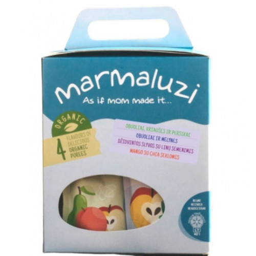 MARMALUZI 4 flavours of delicious organic purees 90gx4