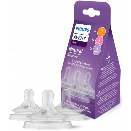 Philips Avent SCY960/03 Natural flow nipple set 3pcs