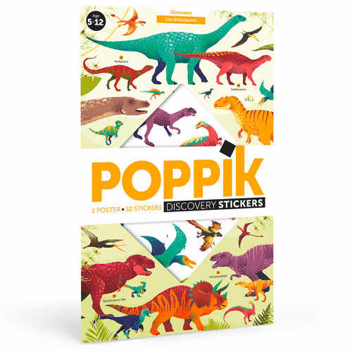 POPPIK Dinosaurs плакат с многоразовыми наклейками