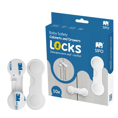 SIPO Snap-lock cabinet and drawer locks 10pcs SIPO Snap-lock cabinet and drawer locks 10pcs