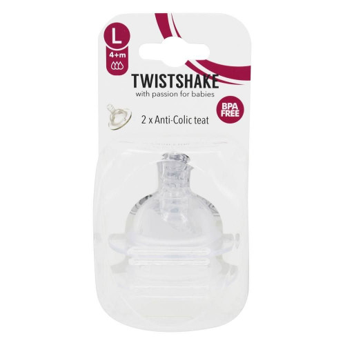 Twistshake Anti-colic nipples for bottles, 4+ months 2pcs Twistshake Anti-colic nipples for bottles, 4+ months 2pcs